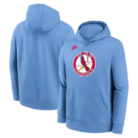 Men's Nike Light Blue St. Louis Cardinals Cooperstown Collection Logo Club Pullover Hoodie