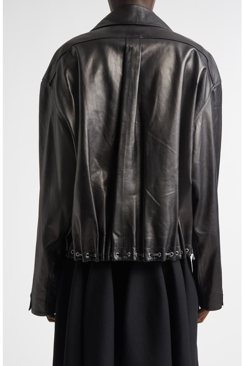 The Leland Leather Shirt Jacket, Alternate, color, BLACK