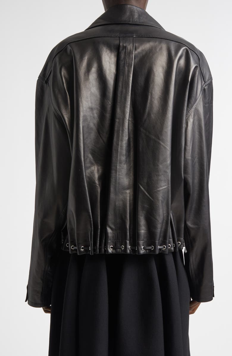 Brandon Maxwell The Leland Leather Shirt Jacket, Alternate, color, Black