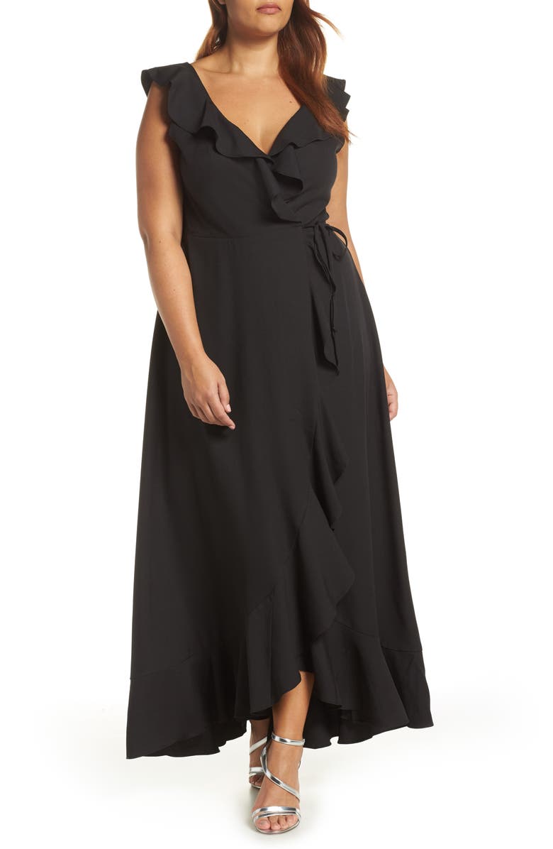 Leith Ruffle Wrap Maxi Dress, Alternate, color,