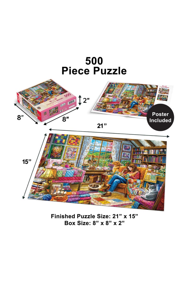 Quilts & Cucumbers 500 Piece Puzzle, Alternate, color, Multicolor
