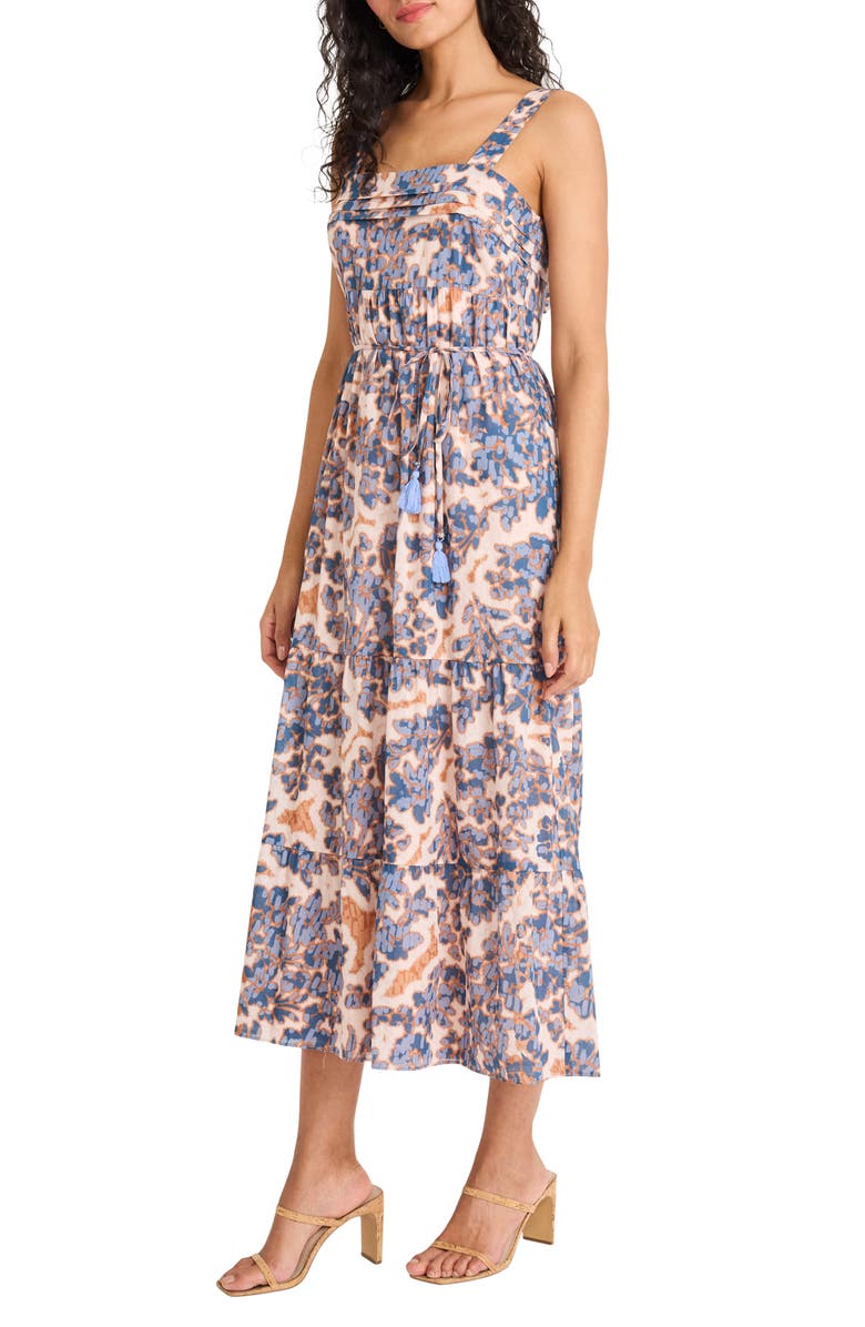 The Good Journey Floral Print Sleeveless Dress, Alternate, color, Navy/ Mocha
