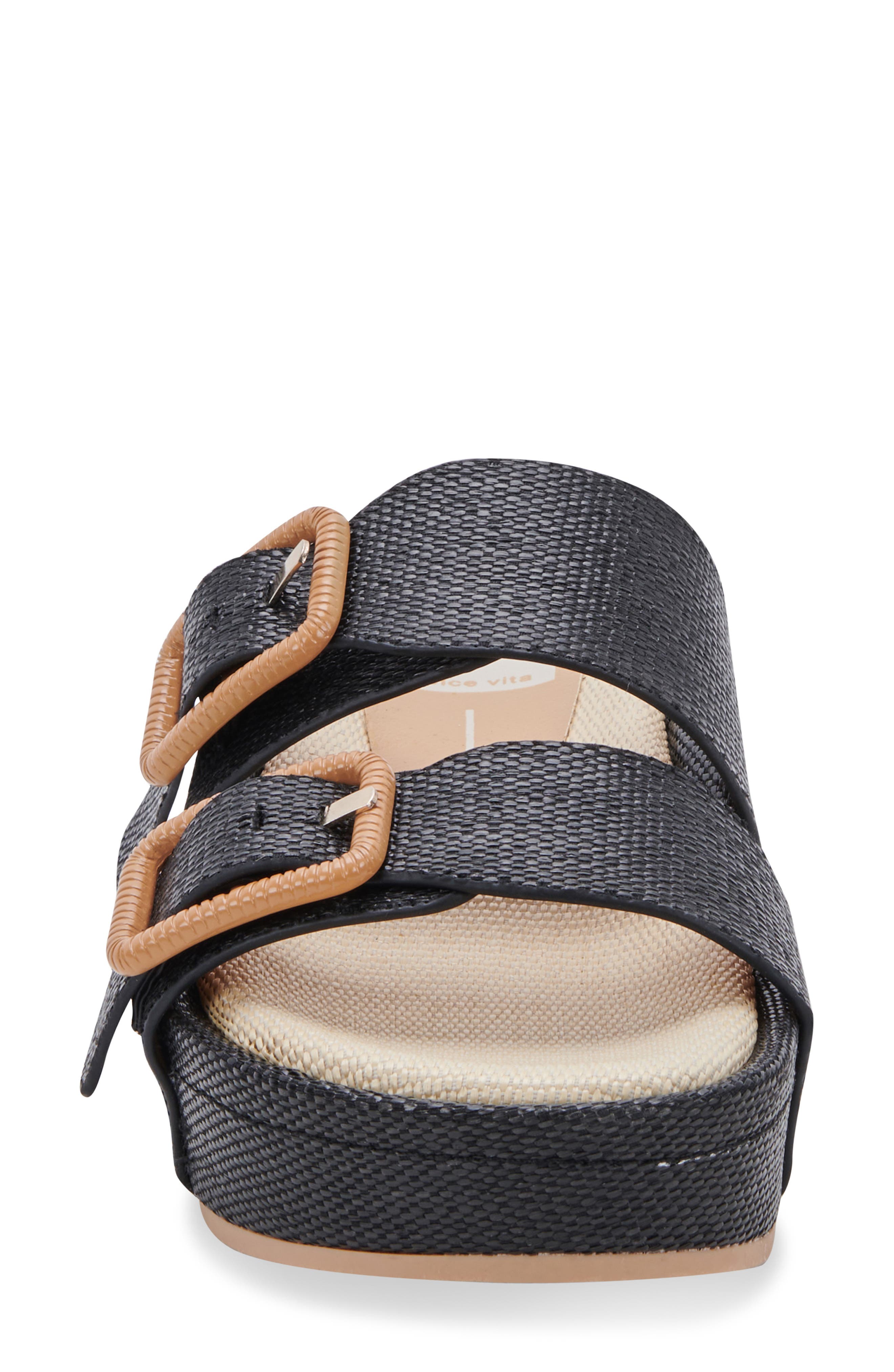 Coryn Platform Sandal, Alternate, color, BLACK RAFFIA