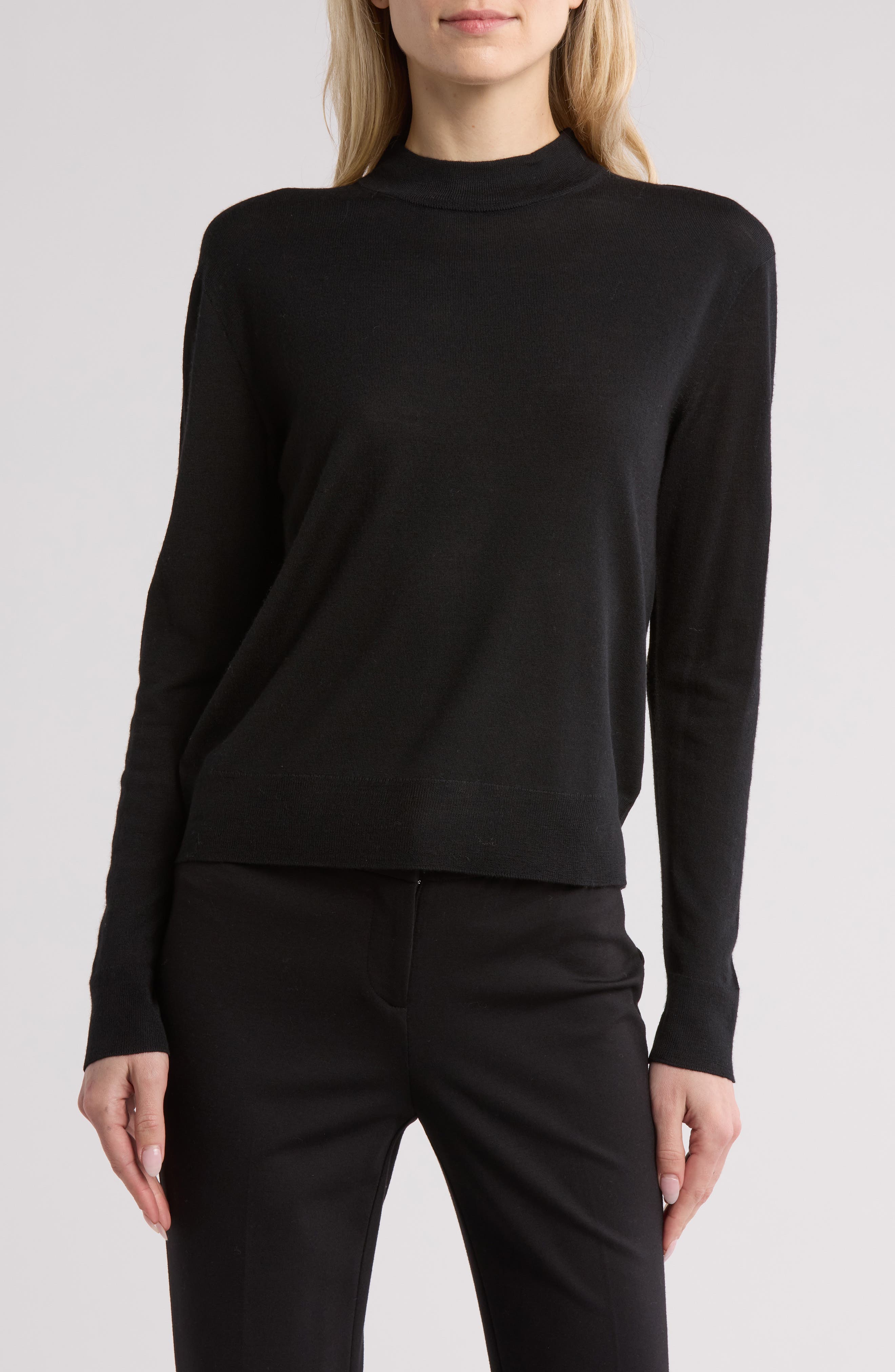 Vince Mock Neck Wool Blend Pullover Sweater