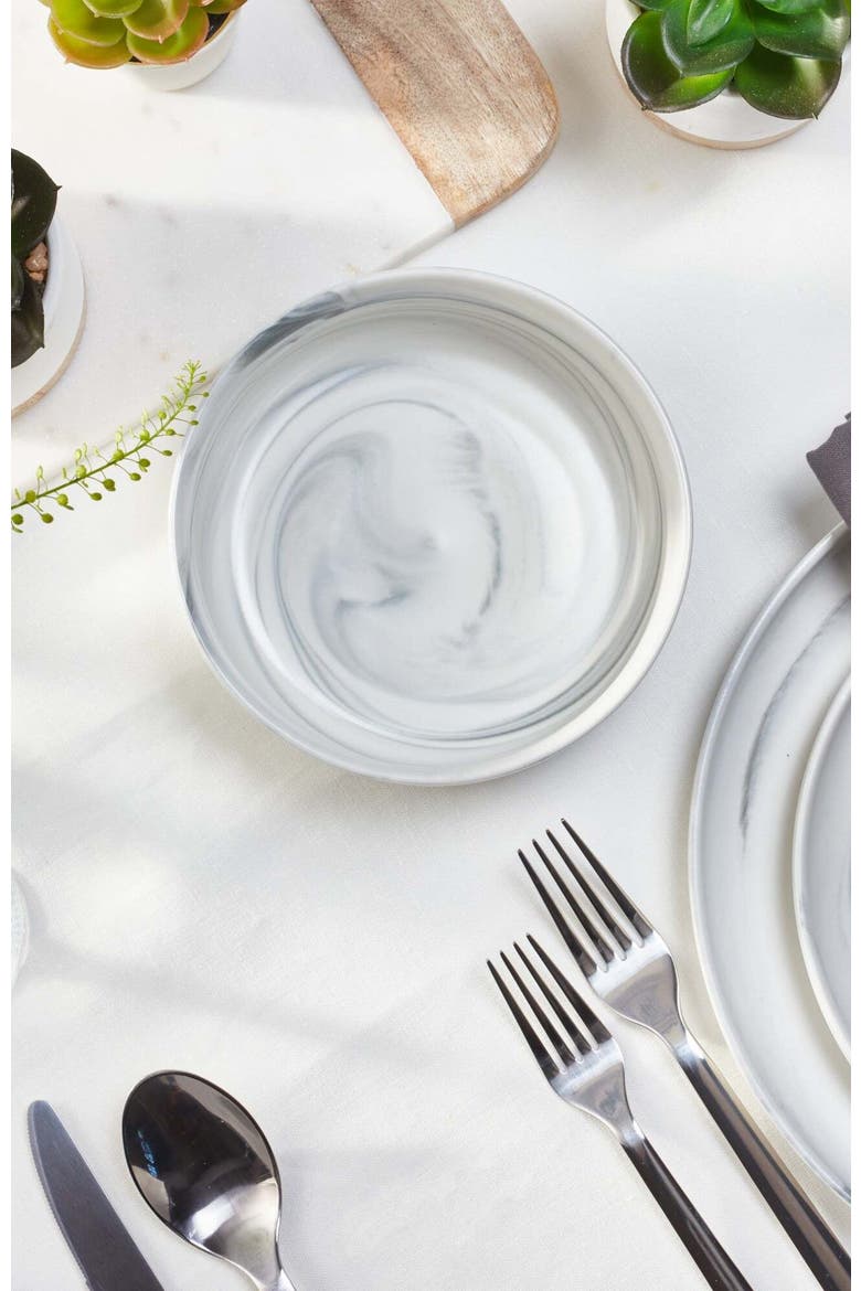 Brighton Porcelain 16-Piece Dinnerware Set, Alternate, color, Gray