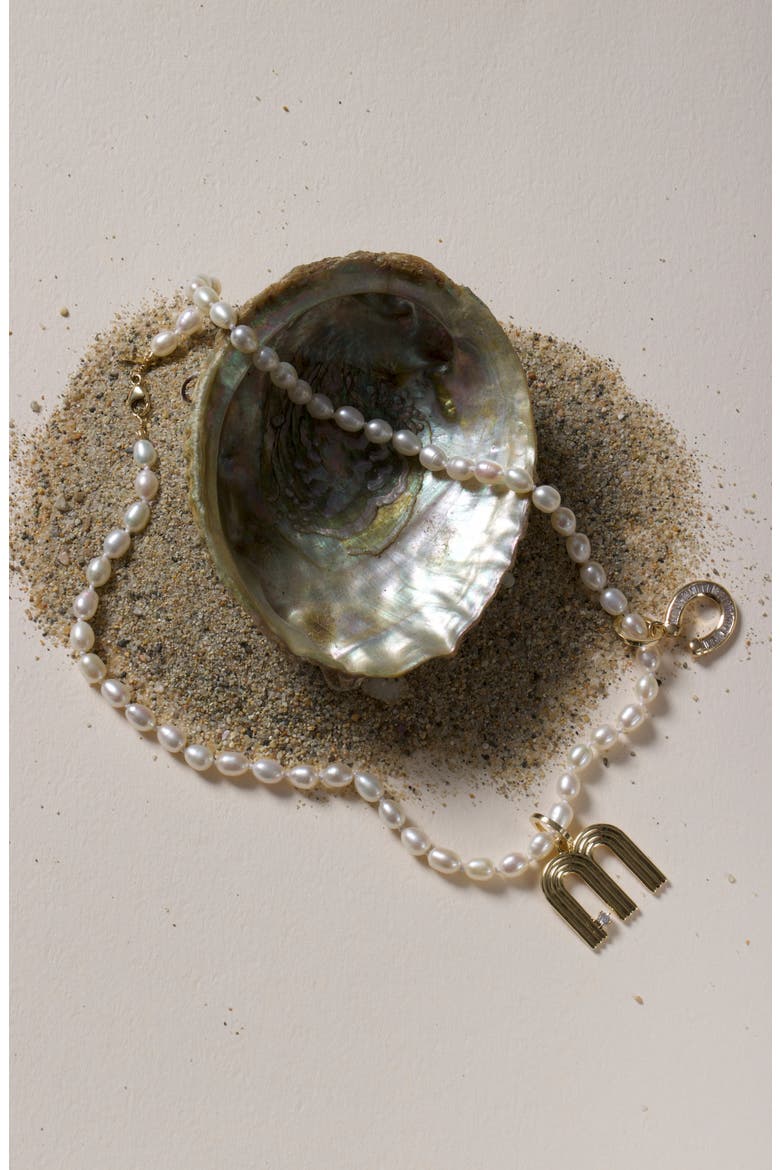 Freshwater Pearl Necklace , Alternate, color, YELLOW GOLD
