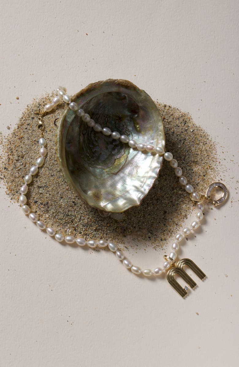 Adina Reyter Freshwater Pearl Necklace, Alternate, color, Yellow Gold