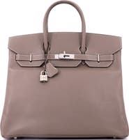 Pre-Owned Hermes HAC Birkin Bag Grey Epsom with Palladium Hardware 36