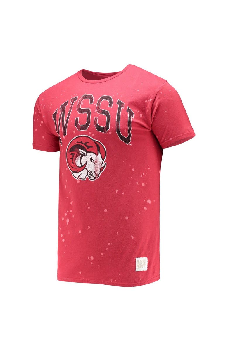 Retro Brand Men's Original Retro Brand Red Winston-Salem State Rams Bleach Splatter T-Shirt, Alternate, color, Red