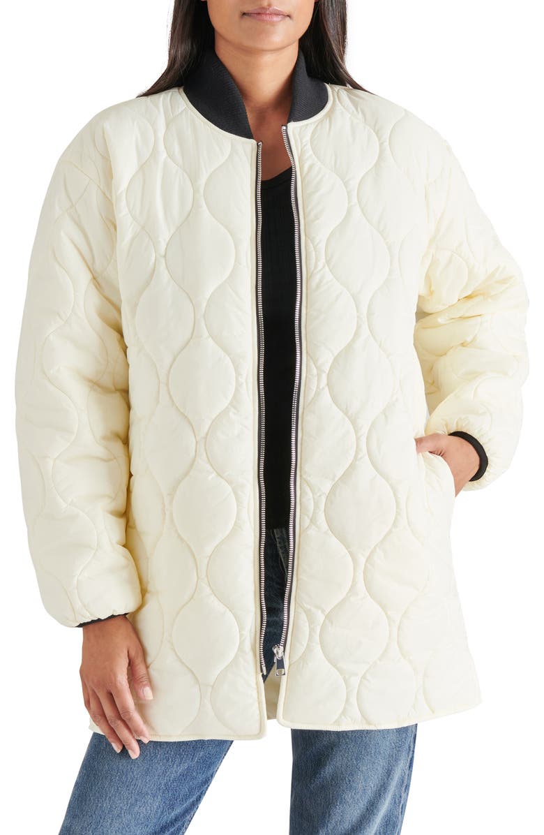 Steve Madden Quilted Nylon Military Liner Jacket, Alternate, color,