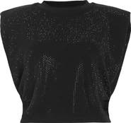AllSaints Alya Nika Metalllic Crop Muscle Tee