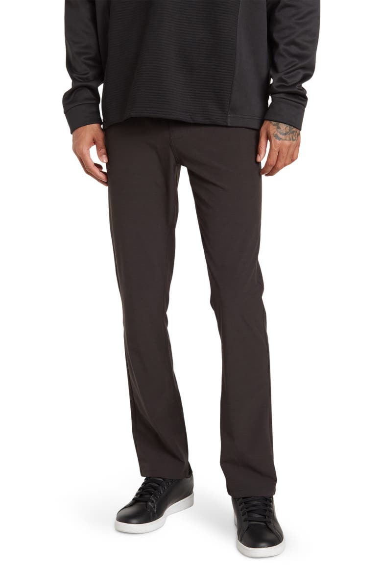 Callaway Golf 5-Pocket Texture Straight Leg Pants, Main, color, BLACK HEATHER