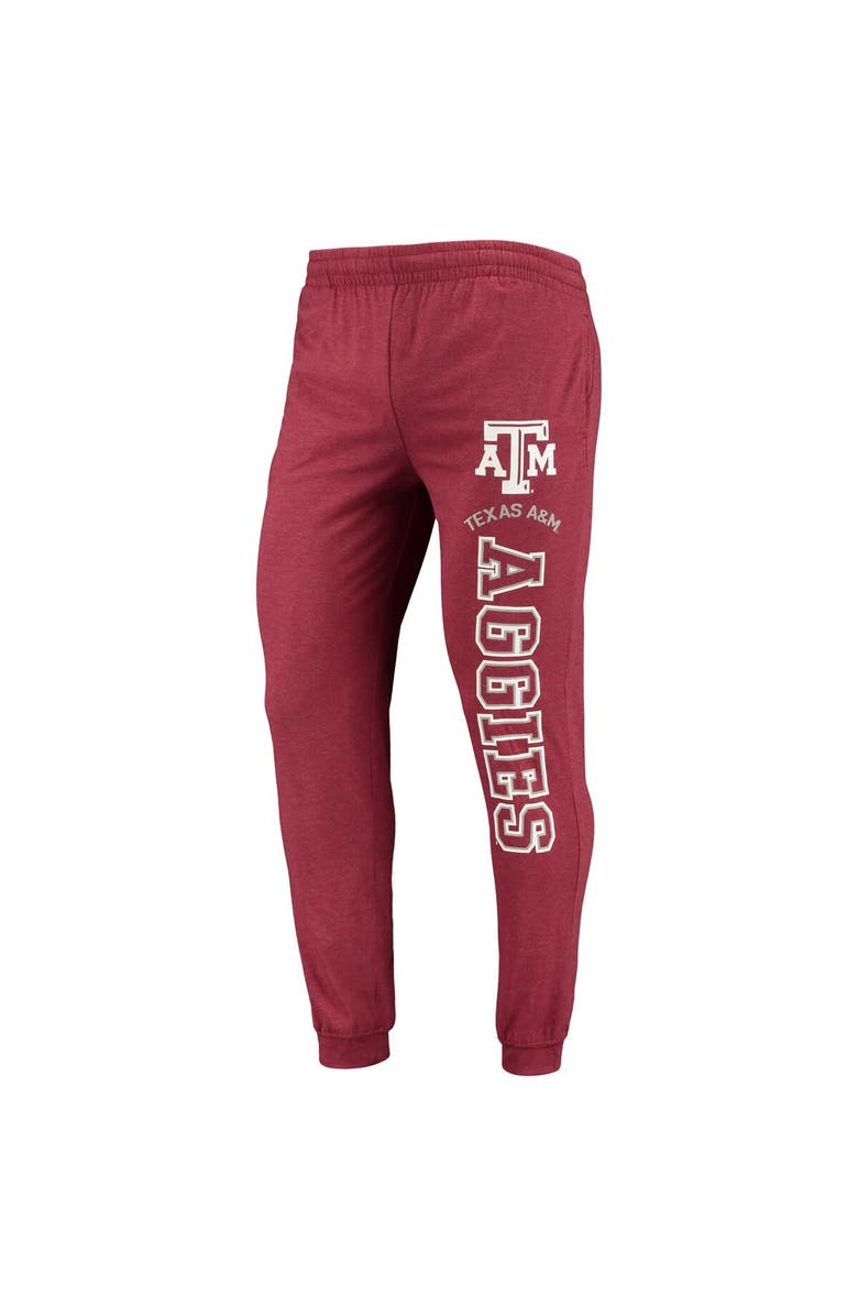 CONCEPTS SPORT Men's Concepts Sport Maroon/Heather Charcoal Texas A&M Aggies Meter Long Sleeve Hoodie T-Shirt & Jogger Pajama Set, Alternate, color, Maroon