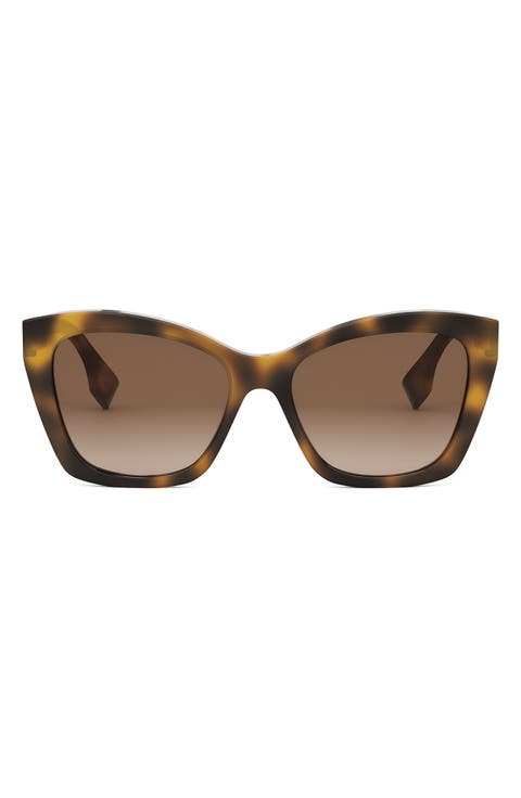 'Fendi Lettering 55mm Gradient Square Sunglasses