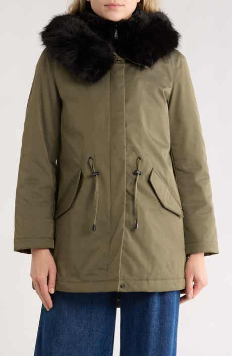 Sam Edelman Faux Fur Bib Hooded Insulated Jacket