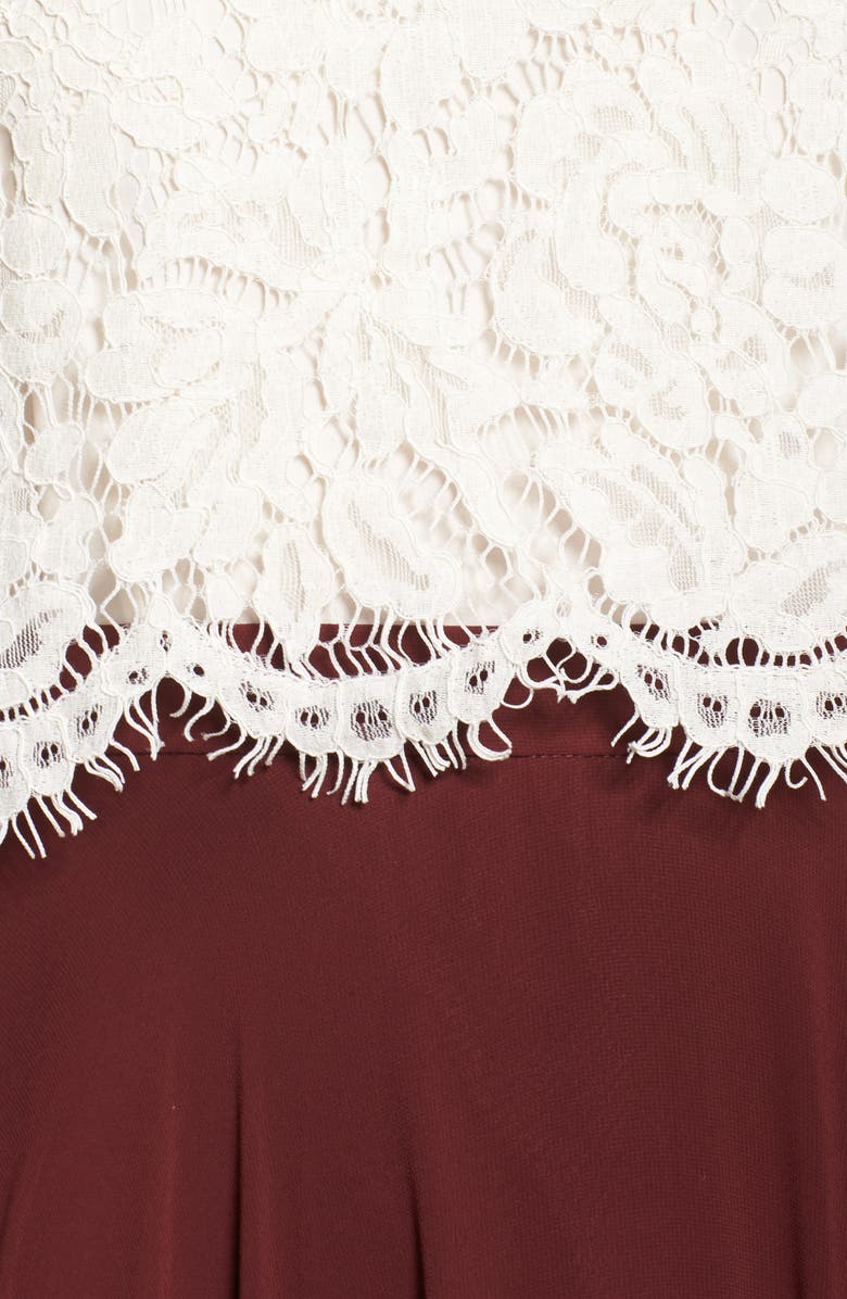 Jenny Yoo Kenzie Lace Crop Top, Alternate, color, 