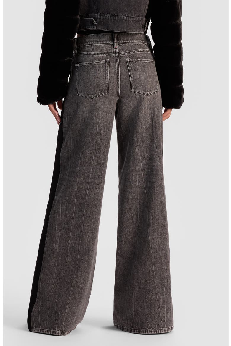 Amazing Stud Detail Knit Side Panel Wide Leg Jeans, Alternate, color, GEORGIA VINTAGE BLACK