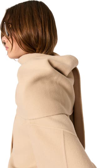 Double-faced coat with scarf