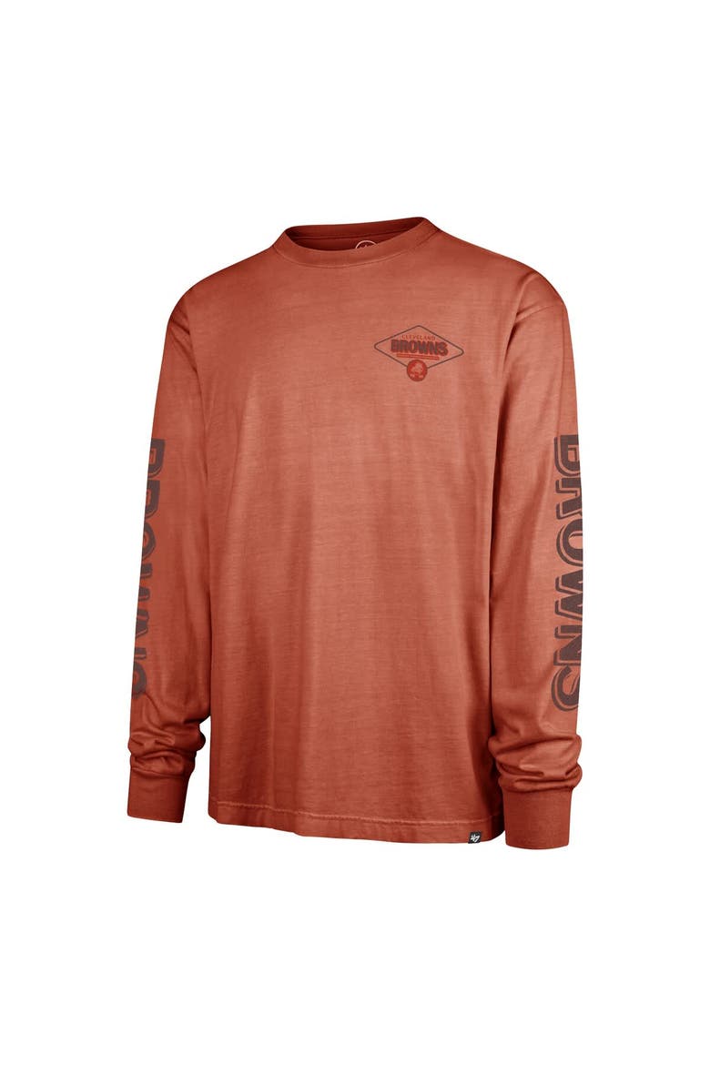Men's '47 Orange Cleveland Browns Cairn Ravine Foundation Throwback Long Sleeve T-Shirt, Alternate, color, Orange