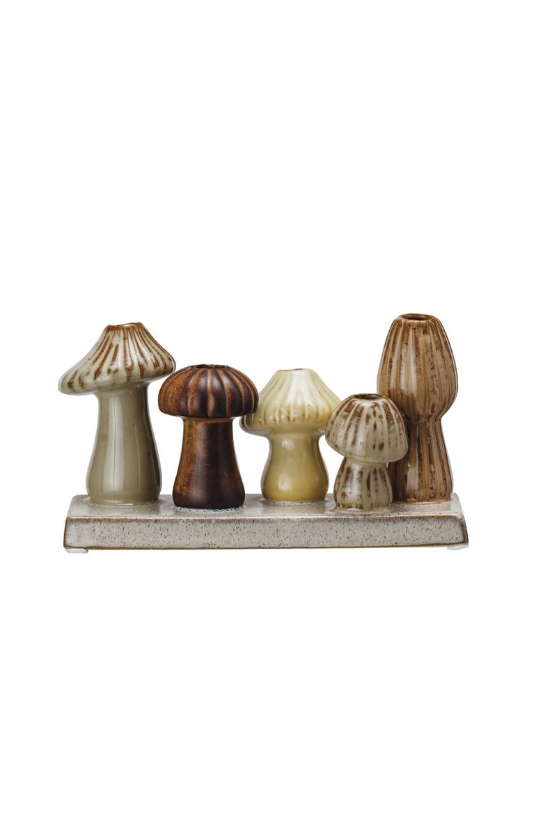 Storied Home Enchanted Garden Stoneware Mushroom Vase, Multicolor, Main, color, Tan