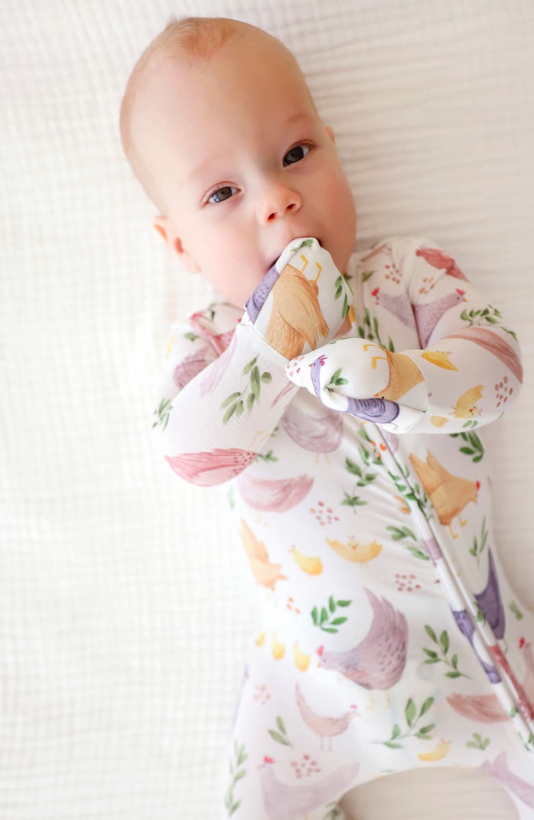 Posh Peanut Fitted Convertible One-Piece Pajamas, Alternate, color, Beige