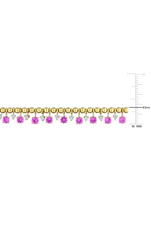 Delmar Lab Created Pink Sapphire & Lab Created White Sapphire Necklace In Pink
