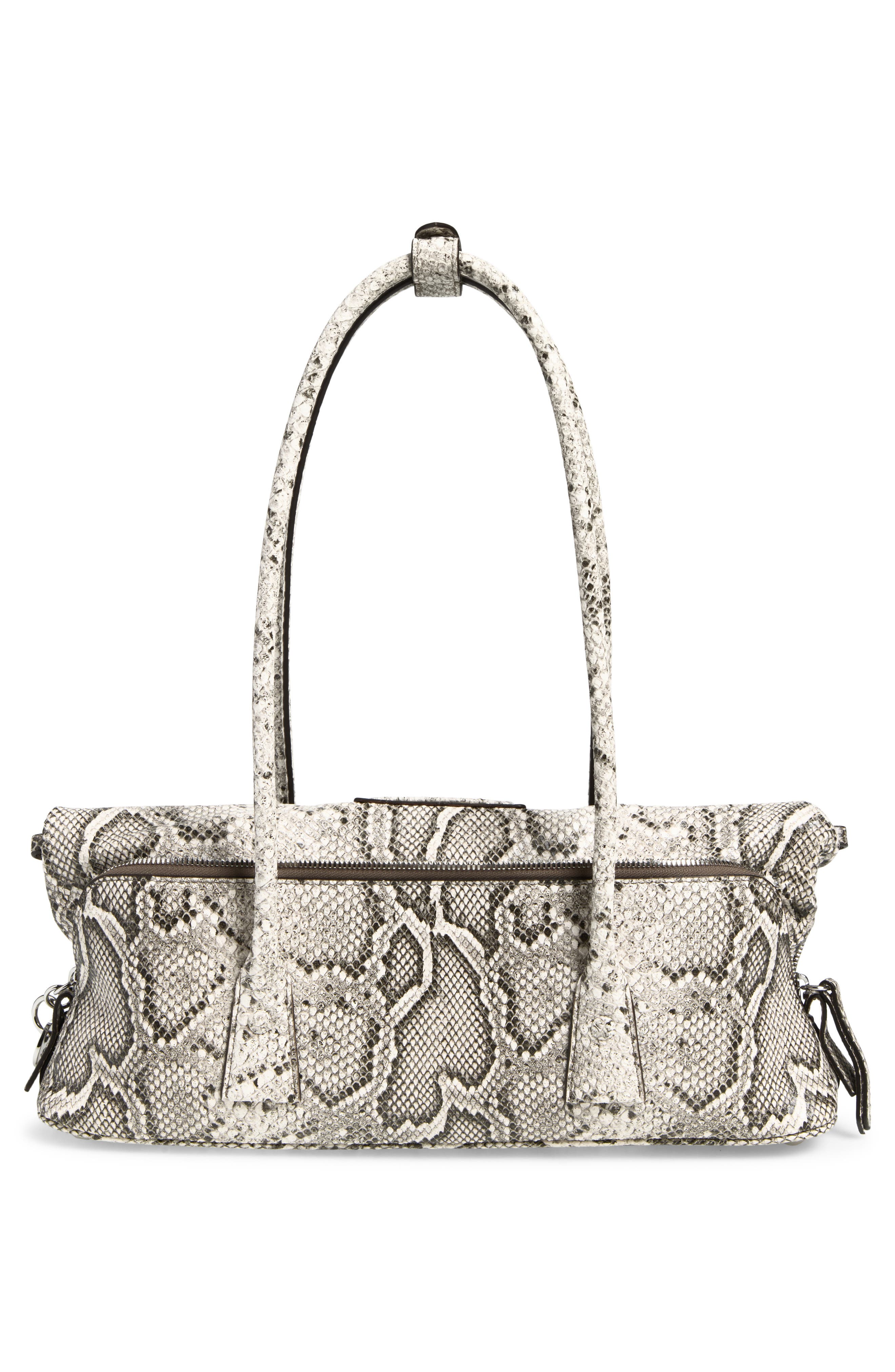 5AC Snakeskin Embossed Leather East/West Shoulder Bag, Alternate, color, ROCCIA