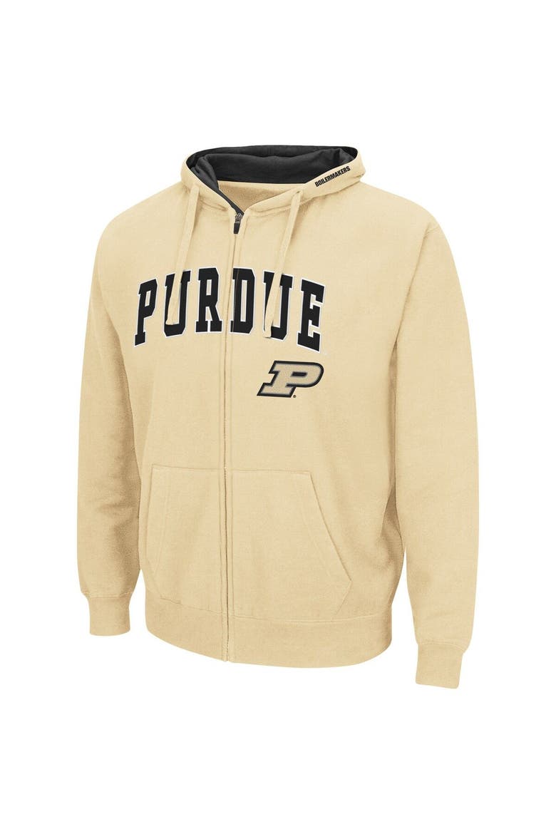 Men's Colosseum Gold Purdue Boilermakers Arch & Logo 3.0 Full-Zip Hoodie, Alternate, color, Gold