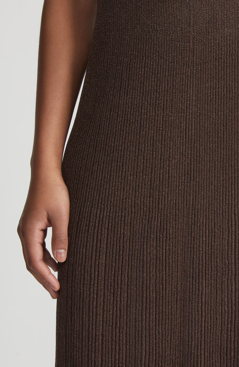 Lafayette 148 New York Glitter Rib Midi Sweater Skirt, Alternate, color, 