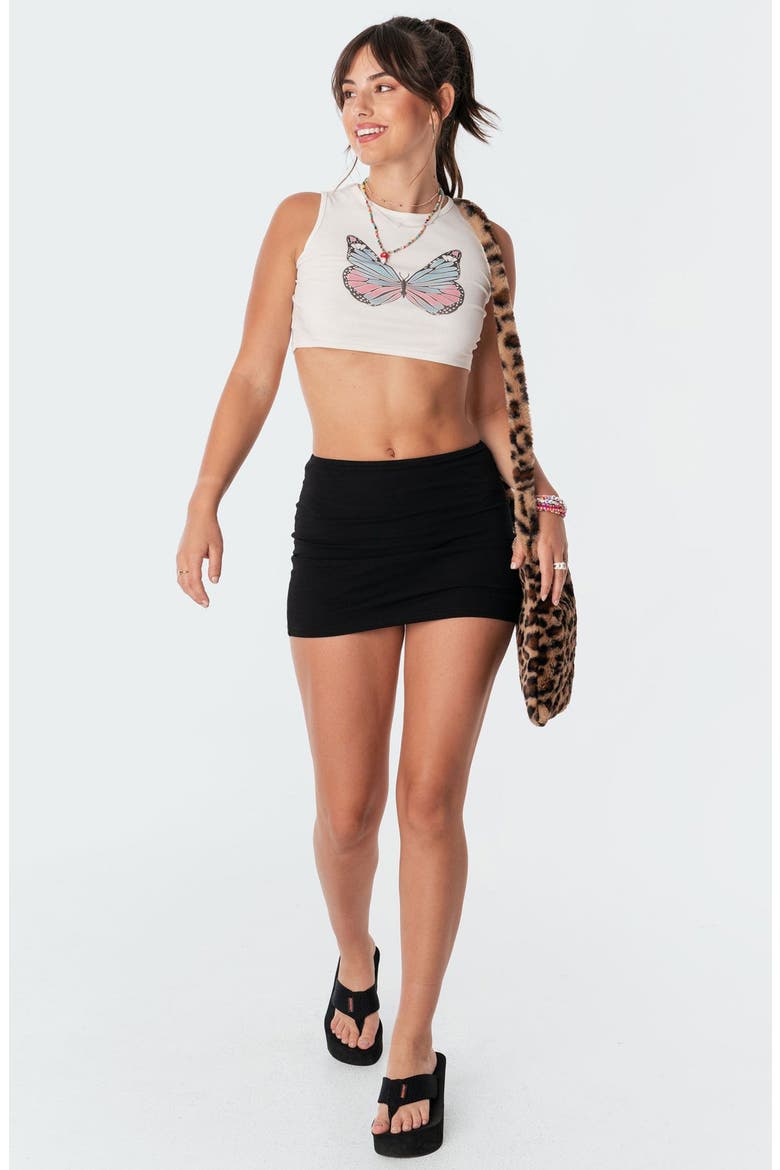 Aisha Low Rise Miniskirt, Alternate, color, BLACK