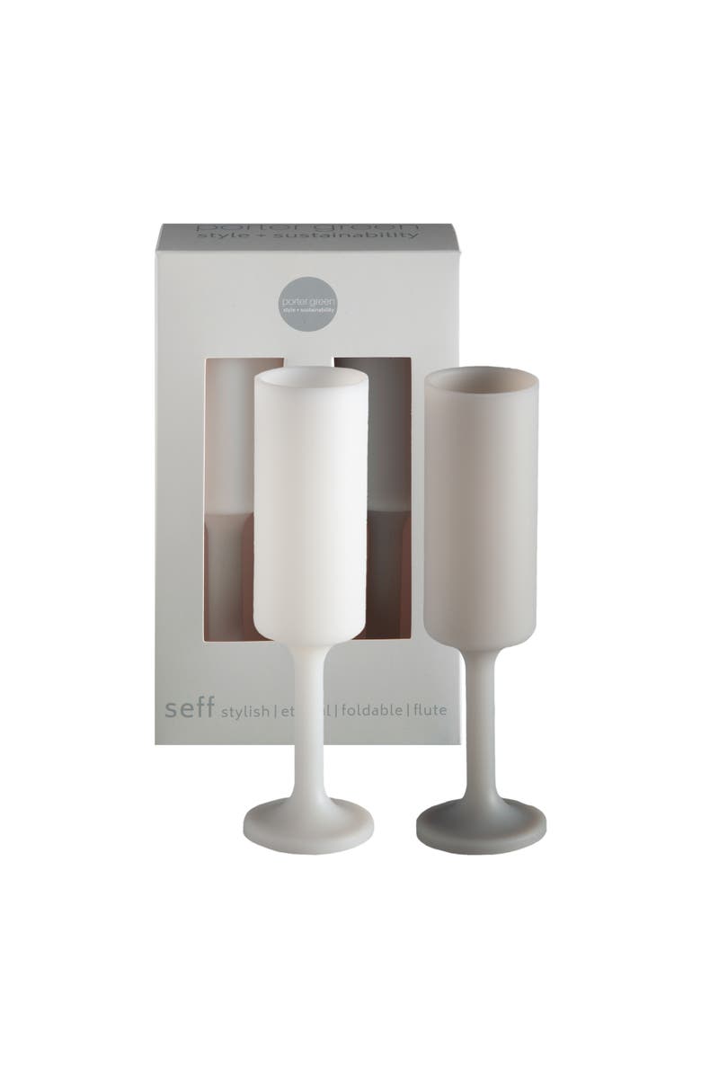 Porter Green Seff | Unbreakable Champagne Flutes, Main, color, Blanc + Dove