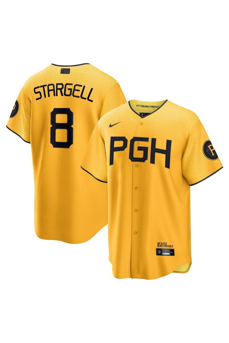 Men's Nike Willie Stargell Gold Pittsburgh Pirates City Connect Replica Player Jersey, Main, color, Gold