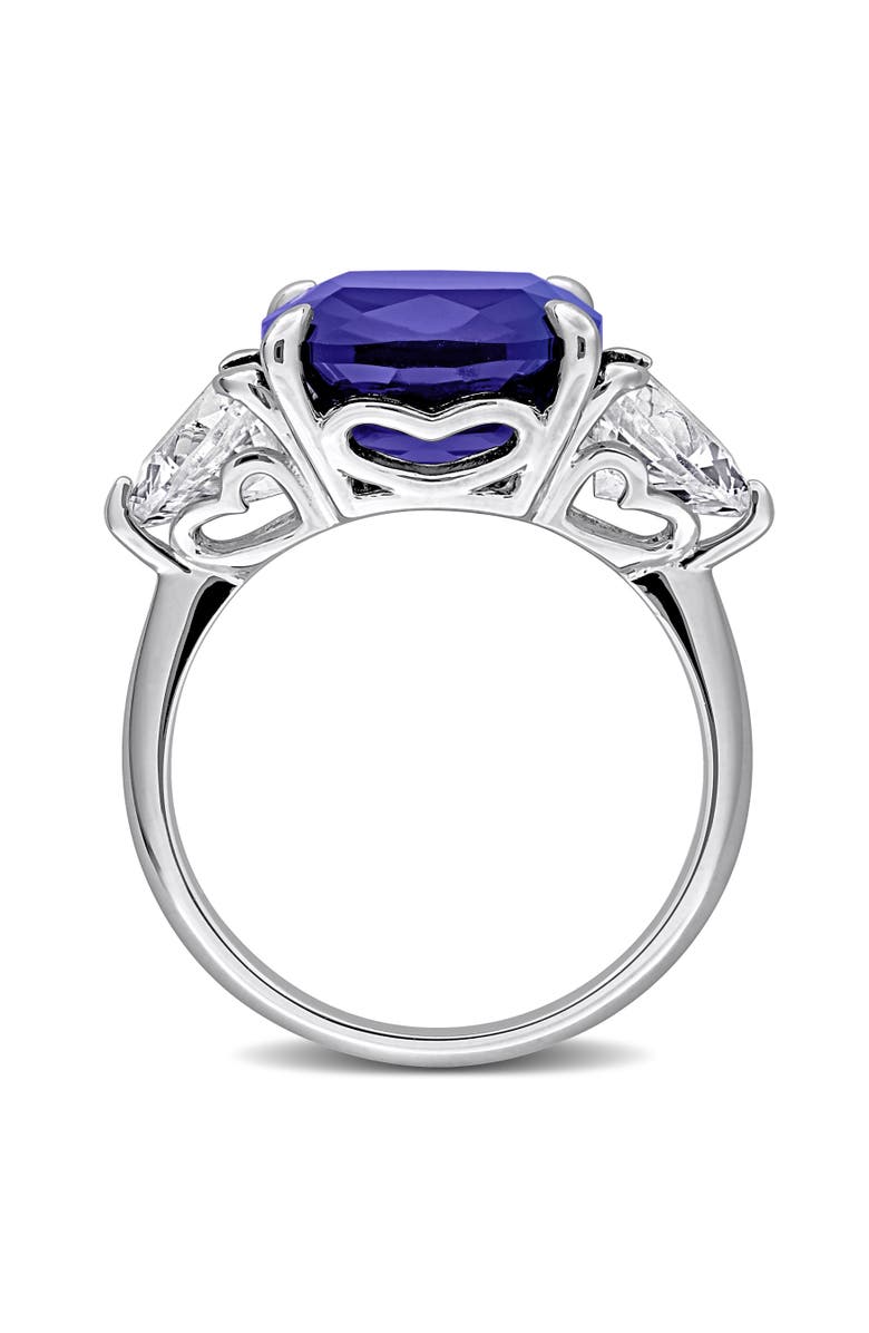Julianna B. Lab-Created Sapphire 3-Stone Ring Sterling Silver, Alternate, color, Sapphire