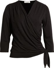 Loveappella Faux Tie Wrap Top