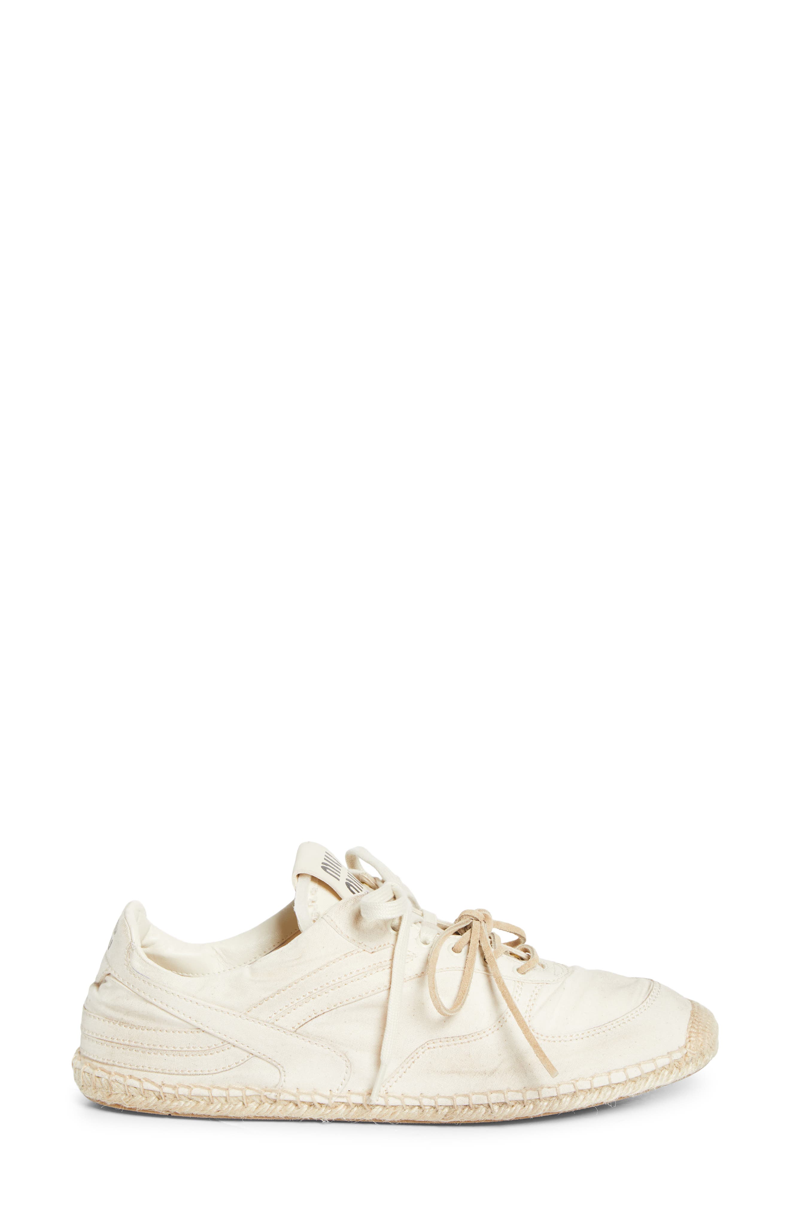 Miu Miu Espadrille Sneaker, Alternate, color, Ecru