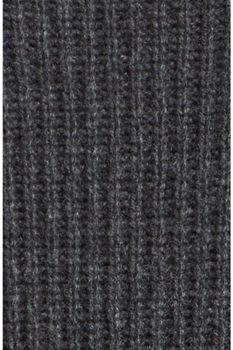 Cashmere & Extrafine Merino Wool Rib Half Zip Sweater, Alternate, color, DARK ASH