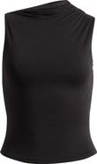 Naked Wardrobe Smooth Asymmetric Neck Sleeveless Top