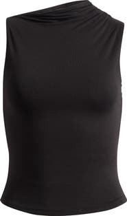 Naked Wardrobe Smooth Asymmetric Neck Sleeveless Top