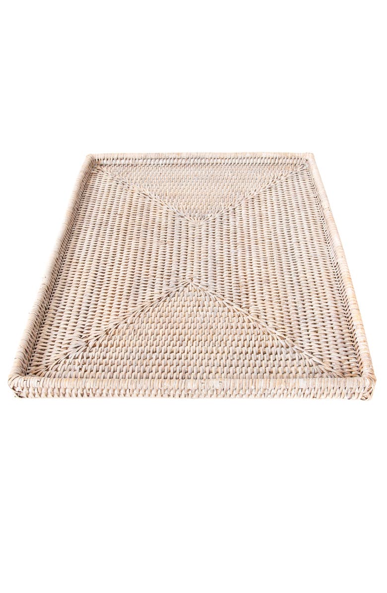 Artifacts Trading Company<sup>™</sup> Artifacts Rattan Rectangular Flat Tray, Alternate, color, White Wash