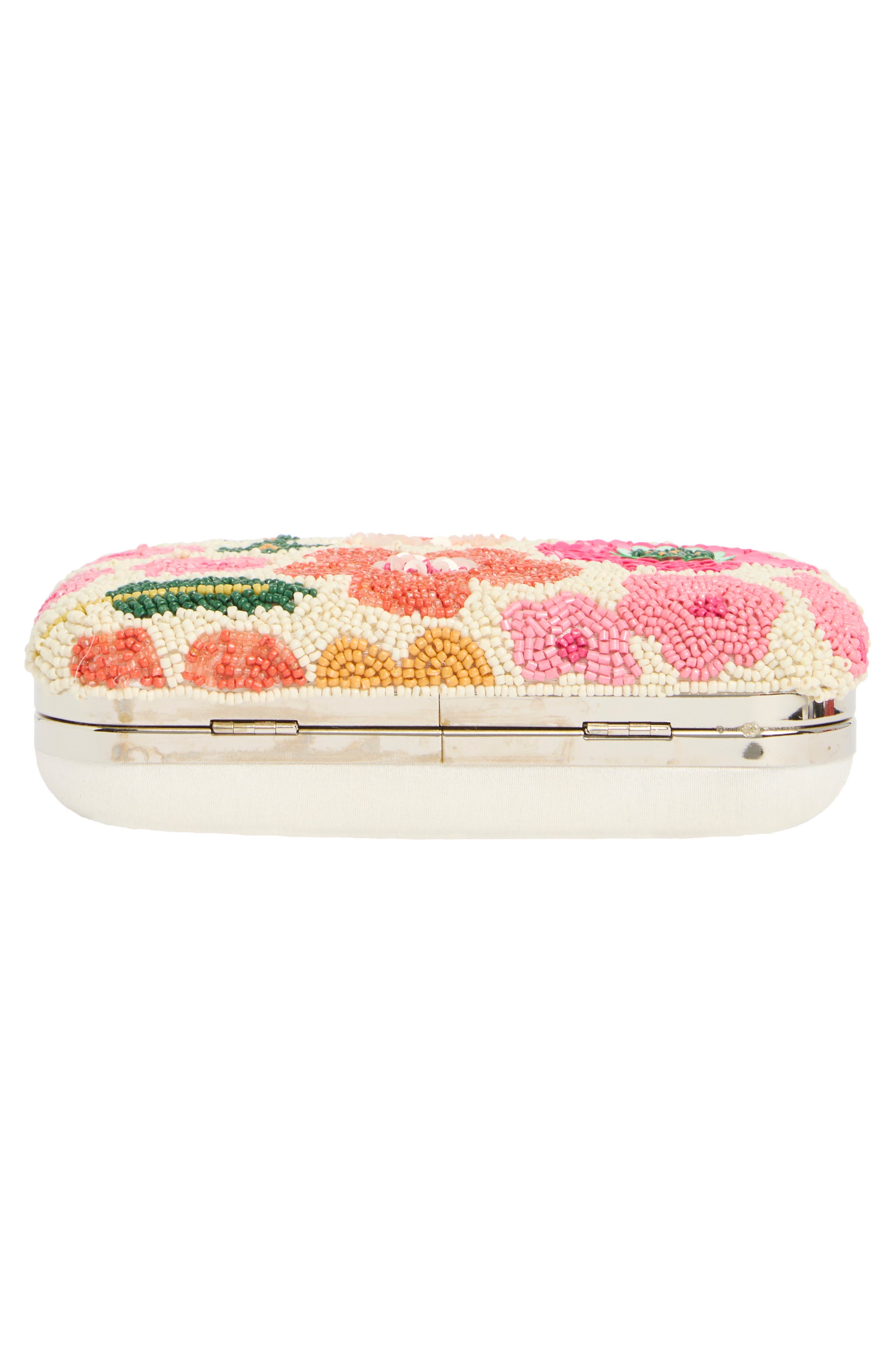 Beaded Floral Minaudiere, Alternate, color, IVORY MULTI