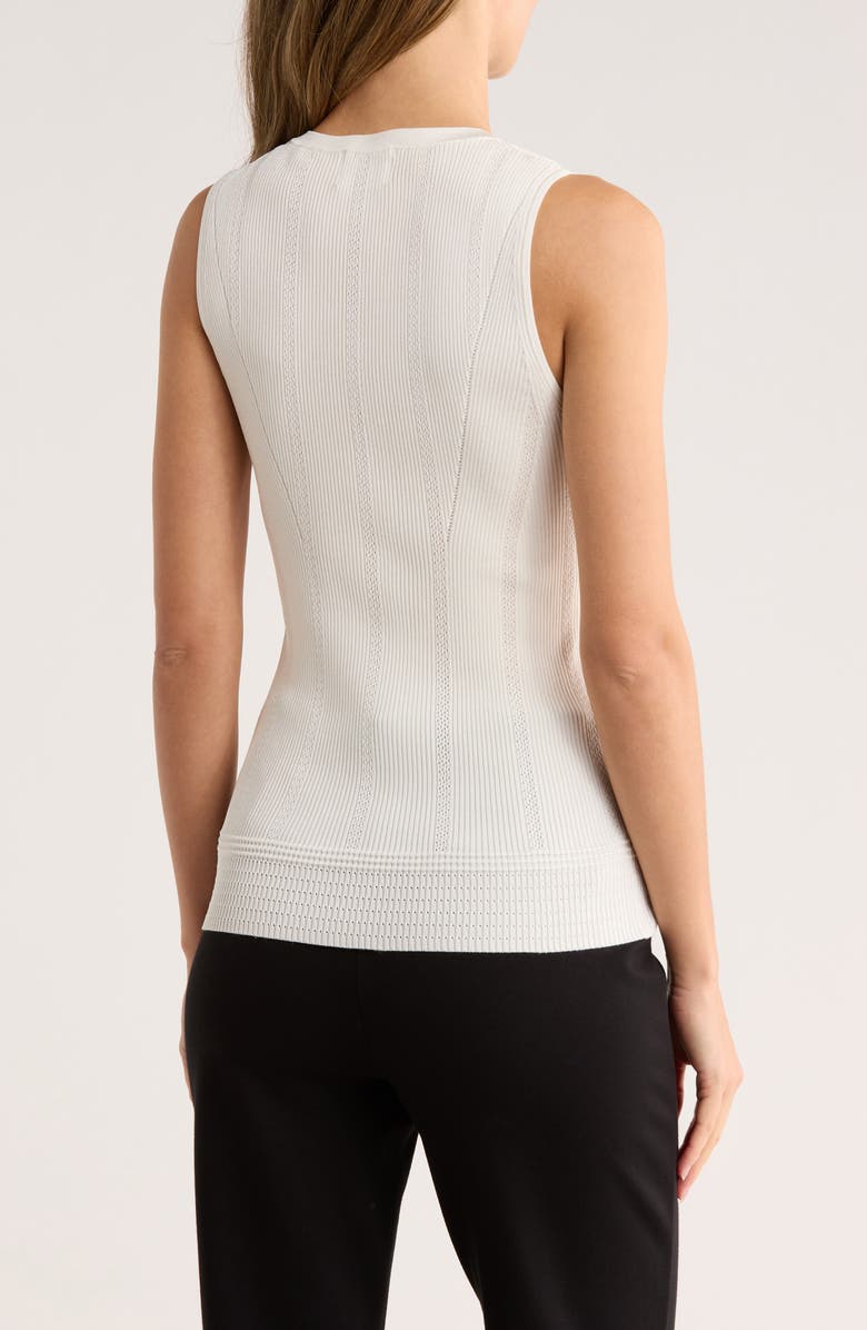 ELIE ELIE TAHARI Crewneck Ribbed Tank, Alternate, color, White