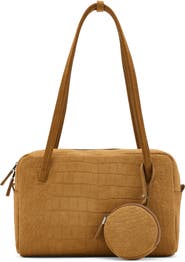 MANGO Small Suede Bowling Bag