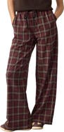 NEXT Check Plaid Wide Leg Drawstring Pants