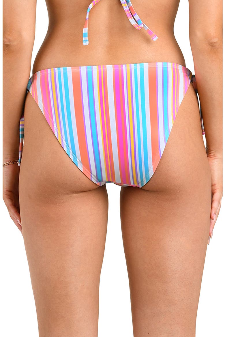 Summer Side Tie Bikini Bottoms, Alternate, color, PINK WHITE MULTI
