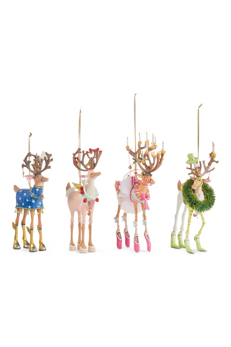 Patience Brewster Dash Away Set of 4 Ornaments, Alternate, color, MULTI