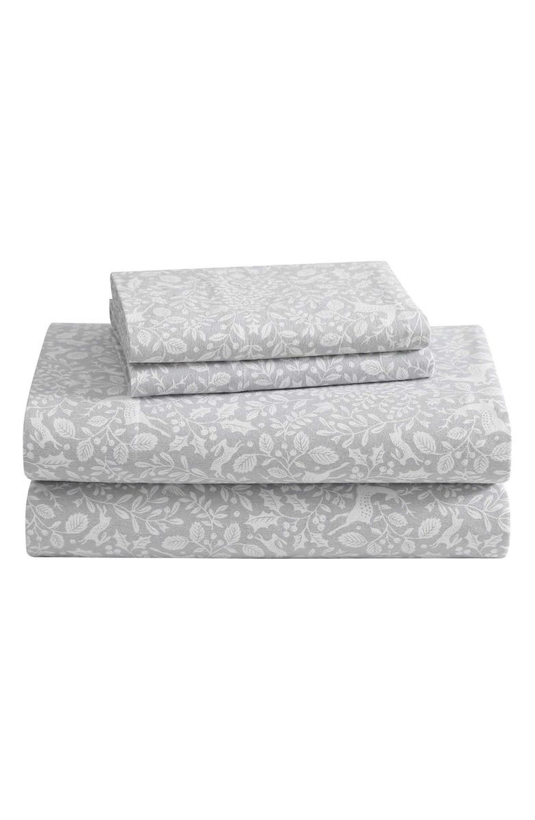 Laura Ashley Deer Dance Cotton Flannel Sheet Set, Main, color, 