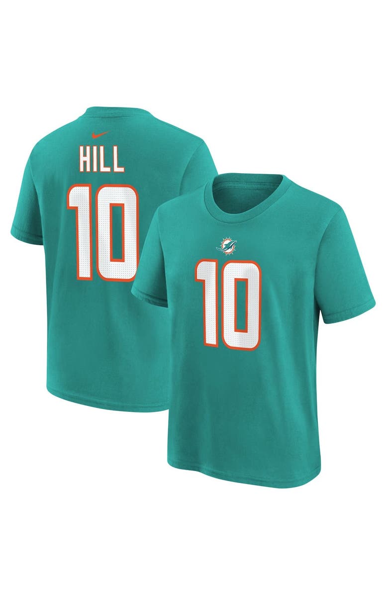Nike Youth Nike Tyreek Hill Aqua Miami Dolphins Player Name & Number T-Shirt, Main, color, Aqua