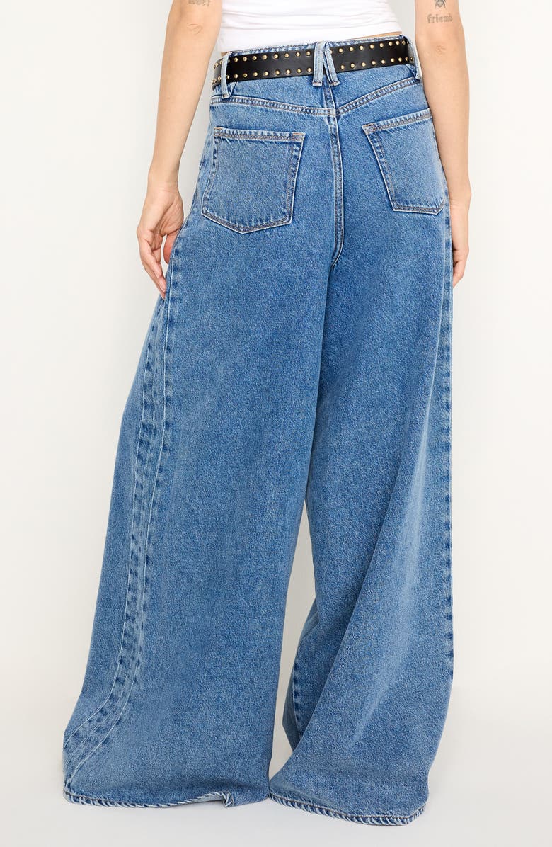Good American Paneled Baggy Wide Leg Jeans, Alternate, color, Indigo682