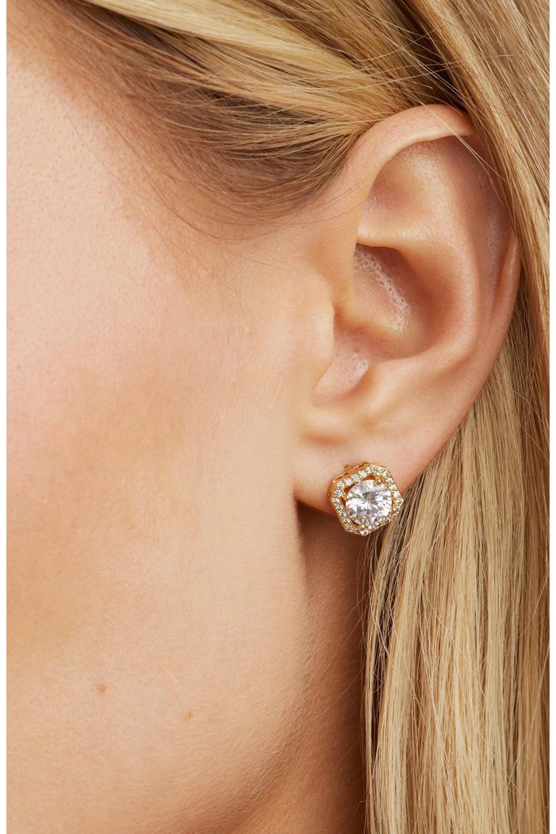 Adriana Crystal Stud Earrings, Alternate, color, Gold