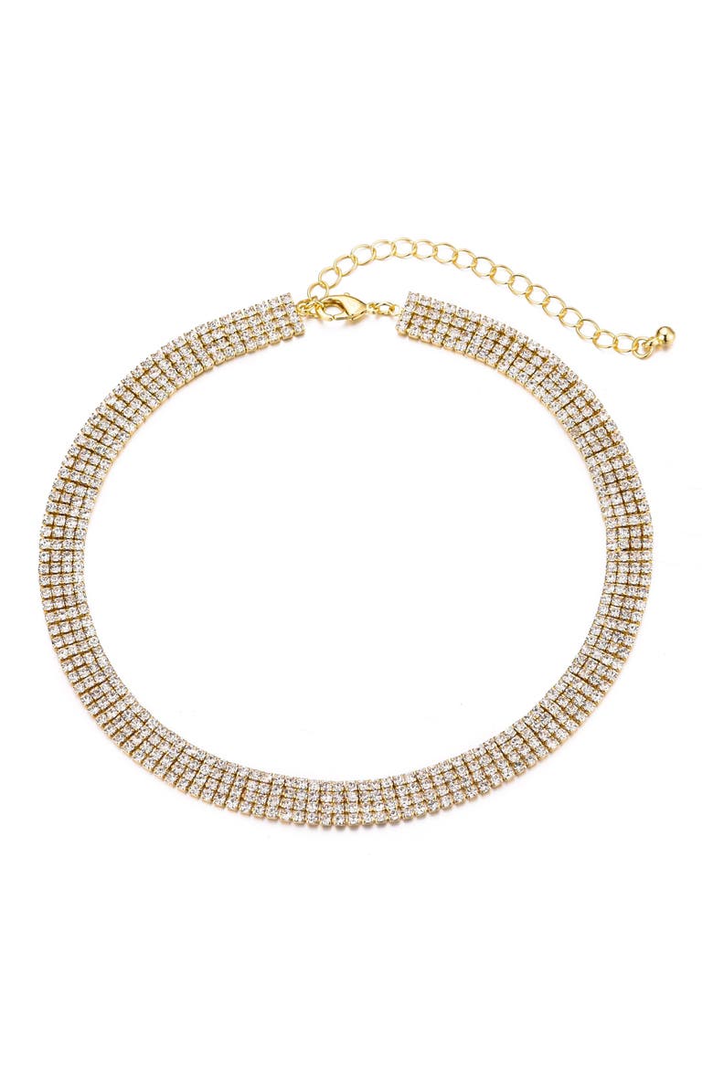 Crystal Choker Necklace, Main, color, GOLD